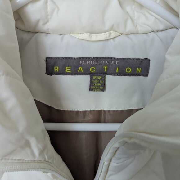 Kenneth Cole Reaction Off-White Puffer Zip Up Vest, Medium - Picture 5 of 5